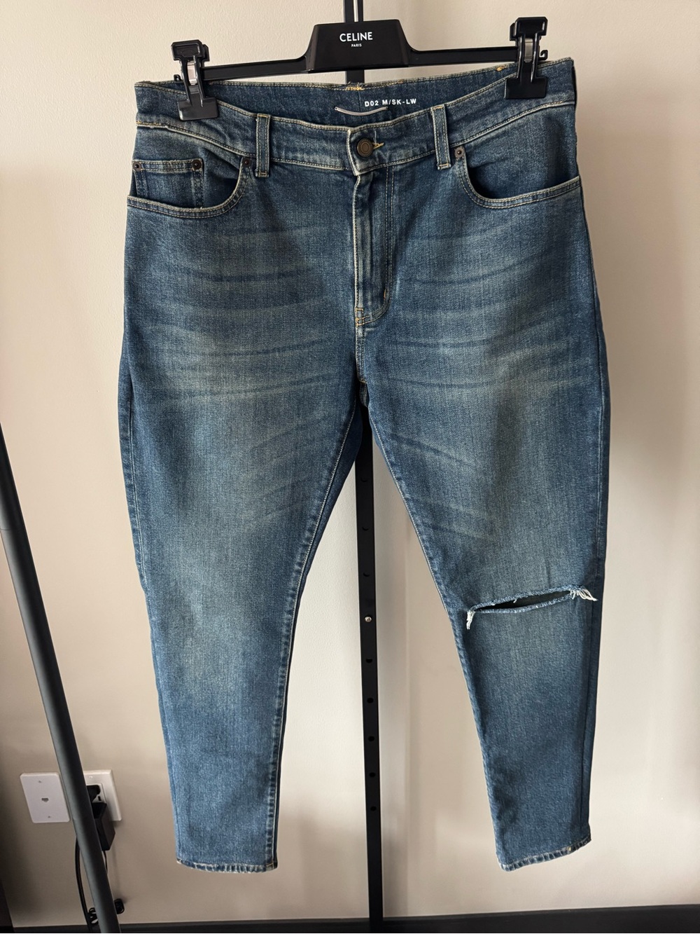 Saint Laurent Paris D02 Distressed Blue Skinny Jeans 34 Made In Japan